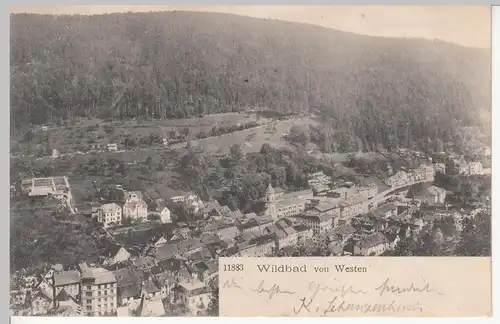 (110501) AK Wildbad, Totalansicht von Westen, 1904