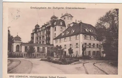 (110497) AK Bad Dürrheim, Erholungsheim d. Stuttgarter Ortskrankenkassen 1915