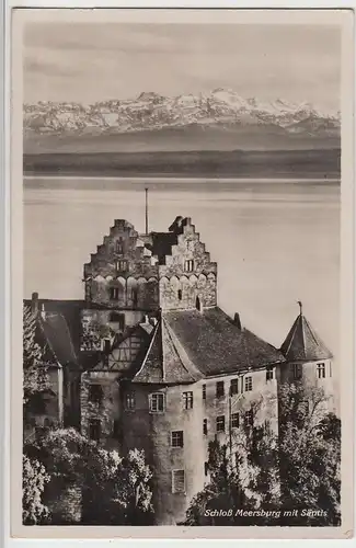 (110416) Foto AK Meersburg, Schloss mit Säntis, vor 1945