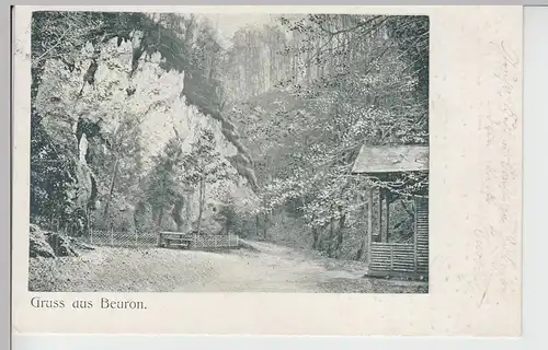 (109983) AK Gruß aus Beuron, Lourdesgrotte Liebfrauental 1916