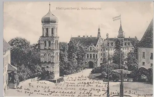 (109808) AK Heiligenberg, Bodensee, Schloss, Eingang, Glockenturm 1908