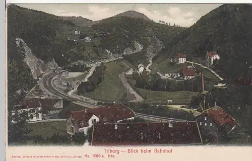 (109649) AK Triberg im Schwarzwald, Partie beim Bahnhof, aus Leporello, bis 1905