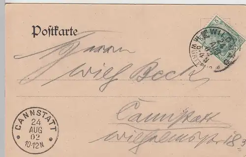 (109266) AK Gruß aus Wildbad, Schwarzwald, Olgastraße, Kernerstraße, Kirche 1902