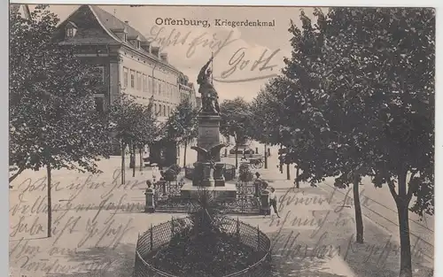 (108938) AK Offenburg, Kriegerdenkmal, Feldpost 1914