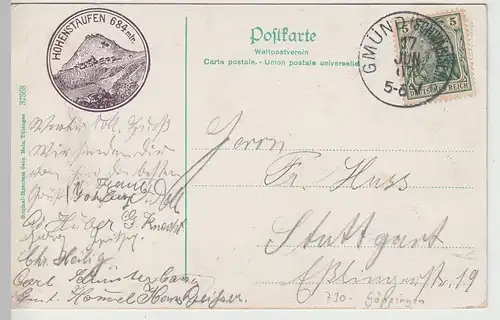 (108857) AK Hohenstaufen, Schutzhütte 1907