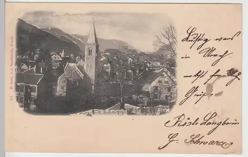 (108851) AK Bad Urach, Ort mit Kirche 1898