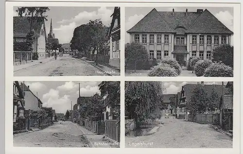 (108801) AK Legelshurst, Willstätt, Schule, Hauptstraße, Bahnhofstraße, vor 1945