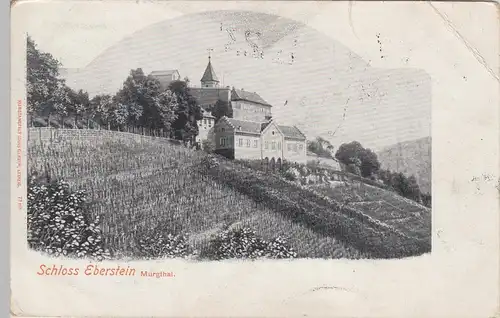 (108732) AK Schloss Eberstein, Murgtal, Gernsbach, Weinhang 1907