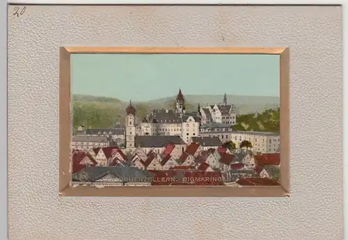 (108394) AK Schloss Sigmaringen, Hohenzollernschloss, Passepartout, Golddruck,