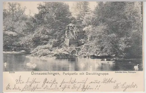 (108386) AK Donaueschingen, Danubiagruppe, Park 1905