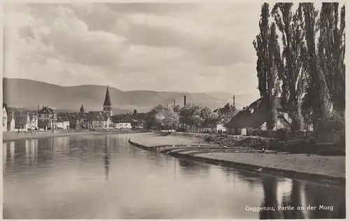 (107809) Foto AK Gaggenau, Murg, Ort mit Kirche 1928