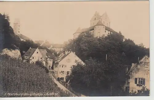 (107762) Foto AK Meersburg, Bodensee, Steigstraße, Wein, Altes Schloss, Burg, vo