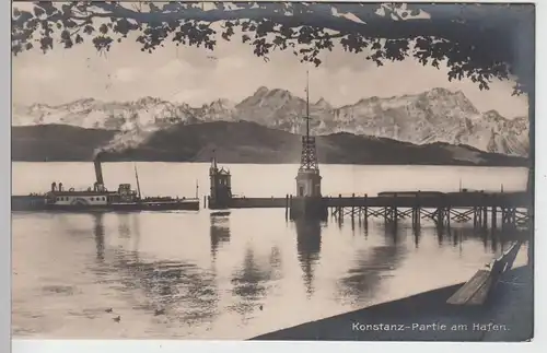 (107433) Foto AK Konstanz, Partie am Hafen, 1927