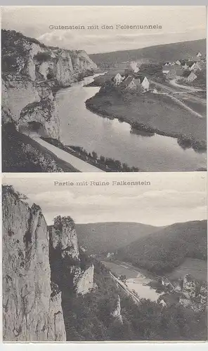 (105931) AK Gutenstein, Sigmaringen, Felsentunnel, Ruine Falkenstein, vor 1945