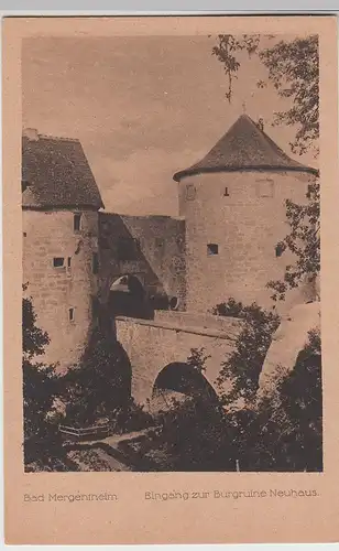 (105912) AK Bad Mergentheim, Eingang Burg Neuhaus, vor 1945