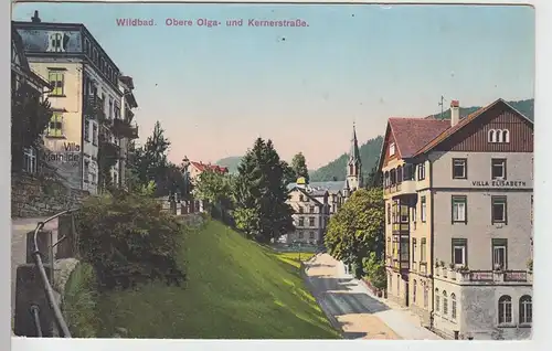 (105817) AK Wildbad, Obere Olga- und Kernerstraße, 1937