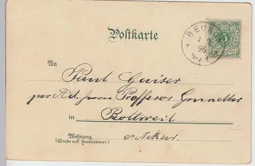 (105778) AK Gruss aus Beuron, Kapelle, Gasthof Zum Pelikan, Litho 1896