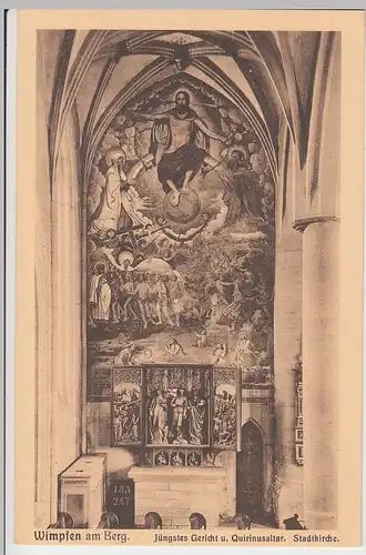 (104952) AK Bad Wimpfen, Wimpfen am Berg, Stadtkirche, Altar um 1920