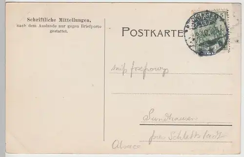 (104655) AK Säckingen, Blick von der Brücke, 1910