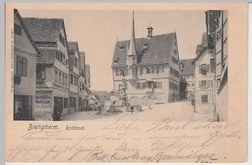 (104653) AK Bietigheim, Rathaus, 1905