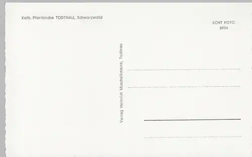 (104275) Foto AK Todtnau im Schwarzwald, Kath. Pfarrkirche Inneres
