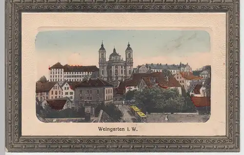 (103267) AK Weingarten i.W., Blick zum Kloster 1918
