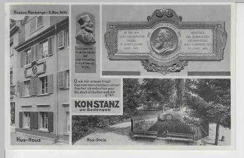 (101840) AK Konstanz am Bodensee, Jan Hus, Hushaus, Hus-Stein, vor 1945