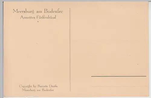 (101831) Künstler AK Baronin Droste: Meersburg am Bodensee, Annettes Fürstenhäus