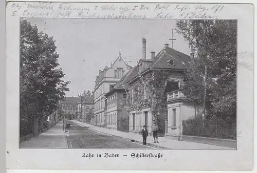 (101493) AK Lahr in Baden, Schillerstraße, Feldpost 1915
