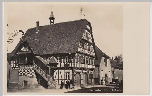 (101471) Foto AK Kochendorf, Rathaus, Litfaßsäule, Bad Friedrichshall 1934
