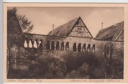 (101409) AK Bad Wimpfen, Wimpfen am Berg, Kaiserpfalz, Arkaden, vor 1945