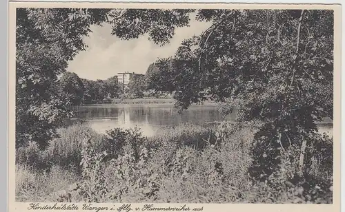 (101070) AK Kinderheilstätte Wangen, Allgäu, Blick vom Hammerweiher, vor 1945