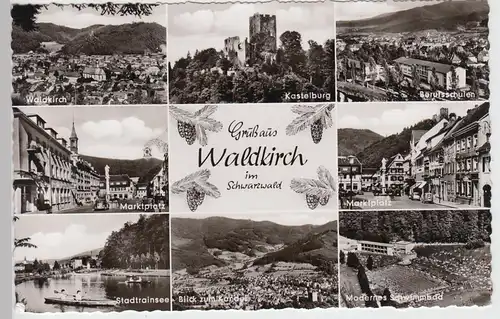 (100961) Foto AK Waldkirch, Schwarzwald, Kastelburg, Berufsschulen, Stadtrainsee