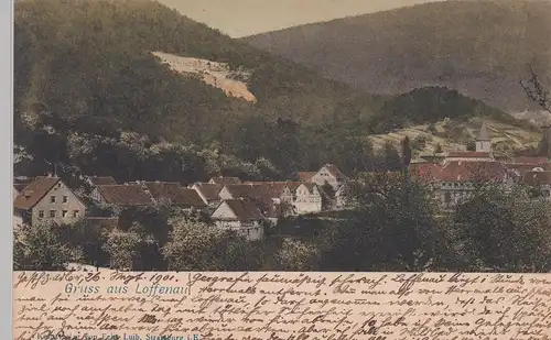 (100938) AK Gruß aus Loffenau, Panorama 1901