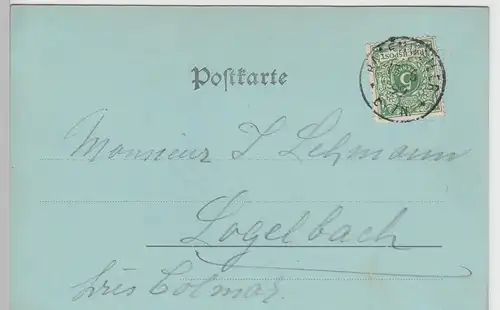 (100794) AK Gruss aus Badenweiler, Erbgroßherz. Palais, Mondscheinkarte 1899