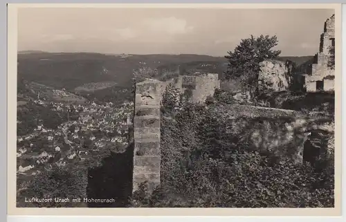 (100789) Foto AK Urach mit Burg Hohenurach, vor 1945