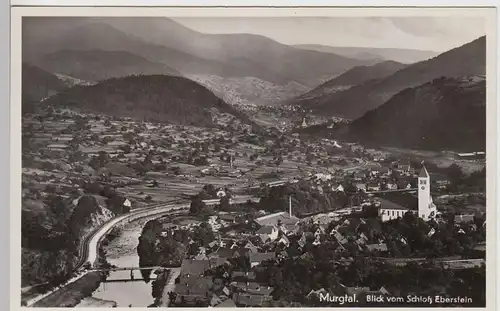 (100776) Foto AK Murgtal, Blick vom Schloss Eberstein, vor 1945