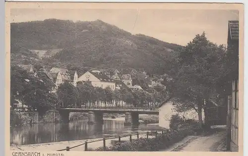 (100775) AK Gernsbach, Partie mit Brücke, 1929