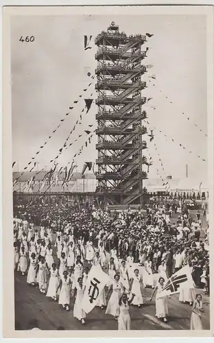 (100495) Foto AK 15. Deutsches Turnfest Stuttgart, Flaggenturm 1933