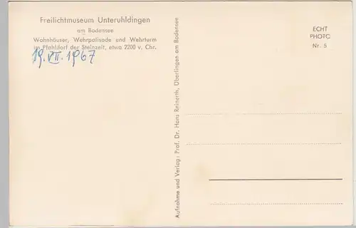 (100428) Foto AK Freilichtmuseum Unteruhldingen, Bodensee, Pfahlbauten 1967