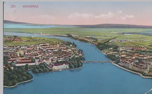 (100417) Künstler AK Konstanz, Bodensee, Panorama 1929