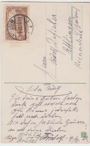 (95982) AK Augsburg, Rathaus und Perlach, 1922