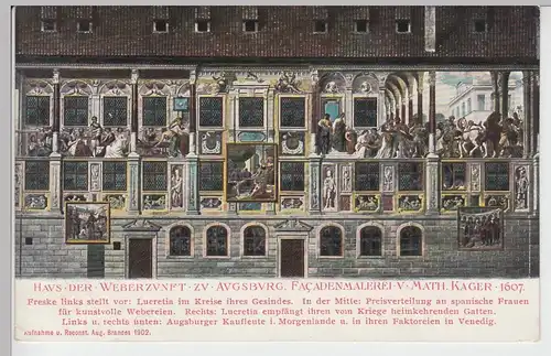 (89838) AK Augsburg, Haus der Weberzunft, Fassade 1909