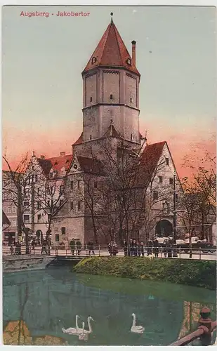 (61700) AK Augsburg, Jakobertor, 1910er