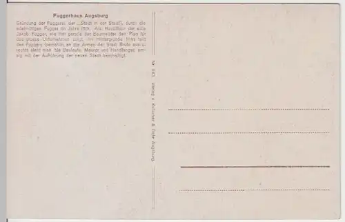 (5661) AK Augsburg, Fuggerhaus, Wandmalerei vor 1945