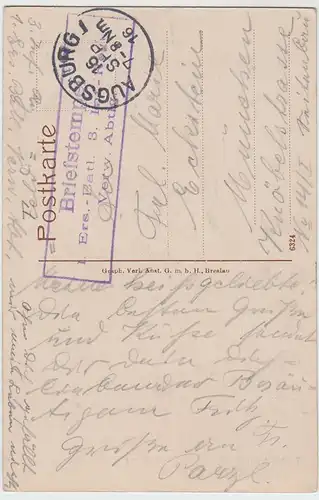 (48971) AK Augsburg, Hinterer Perlachberg, Feldpost 1916