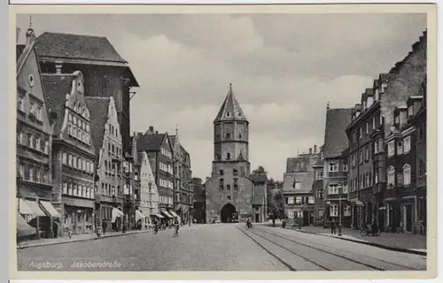 (3878) AK Augsburg, Jakoberstr., Jakobertor, vor 1945