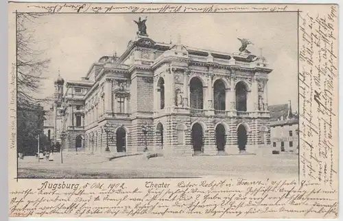 (37320) AK Augsburg, Theater, 1902