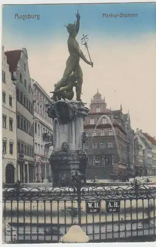 (36577) AK Augsburg, Merkur-Brunnen, Feldpost 1918