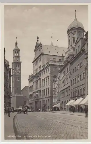 (33231) Foto AK Augsburg, Rathaus mit Perlachturm, vor 1945